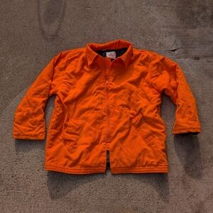Woodfield blaze orange full zip insulated hunting jacket size XL made in USA.